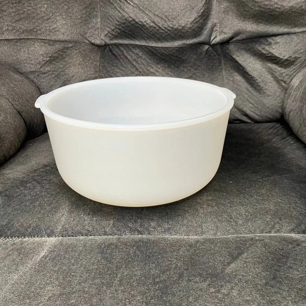 Vintage Glasbake Mixmaster Sunbeam 19CJ Large White Milk Glass Mixer Mixing Bowl